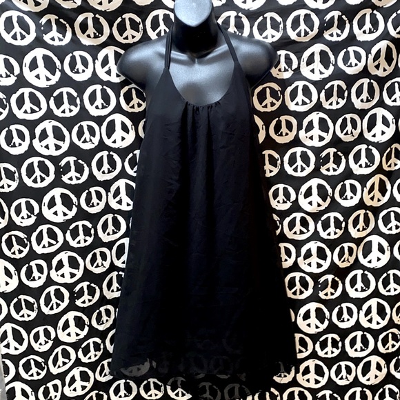 ZHOU ZHOU BLACK CHIFFON SLEEVELESS DRESS SZ - Picture 1 of 11
